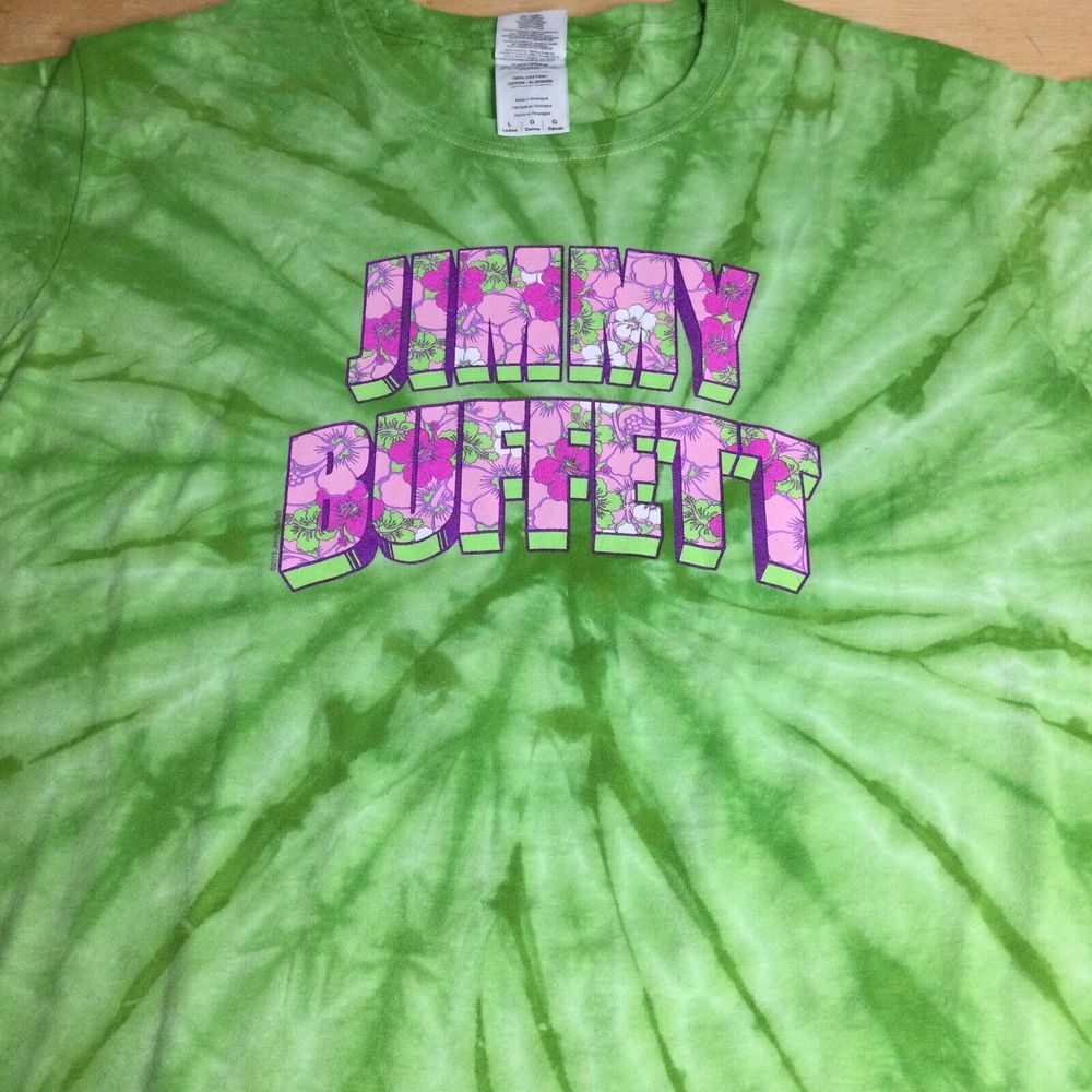 Jimmy‎ Buffett Workin N Playin 2015 Tour Women L Tie-Dye T-Shirt coral reefer